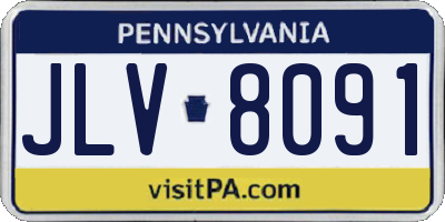 PA license plate JLV8091
