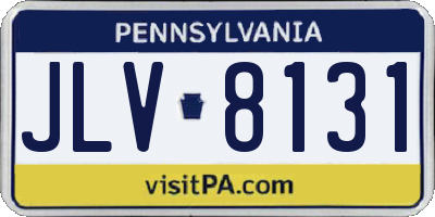 PA license plate JLV8131
