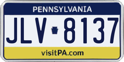 PA license plate JLV8137