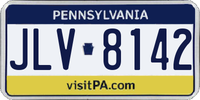 PA license plate JLV8142
