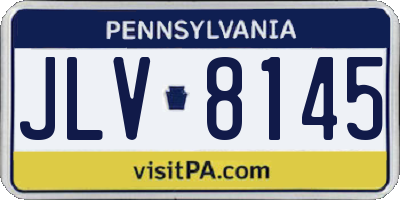 PA license plate JLV8145