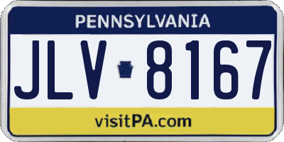 PA license plate JLV8167