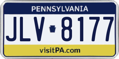 PA license plate JLV8177