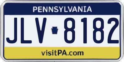 PA license plate JLV8182