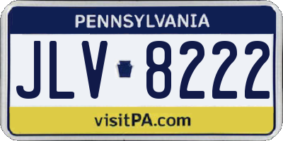 PA license plate JLV8222