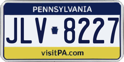 PA license plate JLV8227