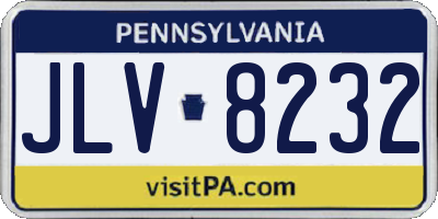 PA license plate JLV8232