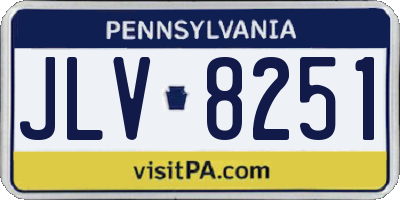 PA license plate JLV8251