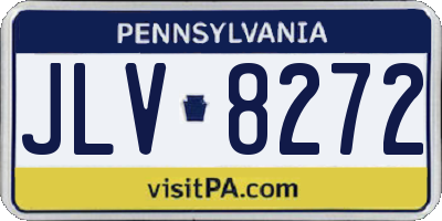 PA license plate JLV8272