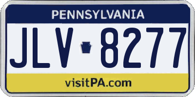 PA license plate JLV8277