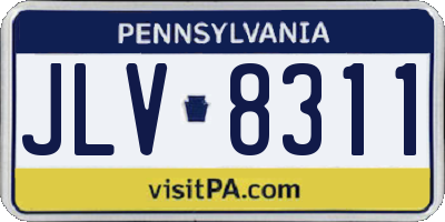 PA license plate JLV8311