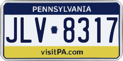 PA license plate JLV8317