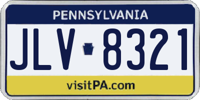 PA license plate JLV8321