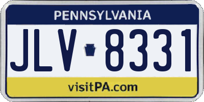 PA license plate JLV8331