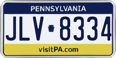 PA license plate JLV8334