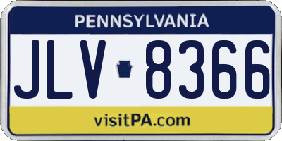 PA license plate JLV8366