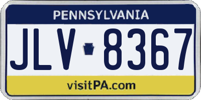 PA license plate JLV8367