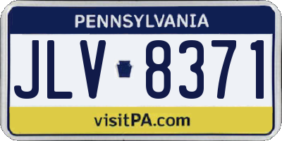 PA license plate JLV8371
