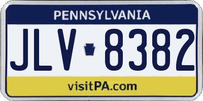 PA license plate JLV8382