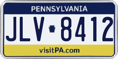 PA license plate JLV8412