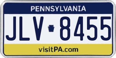 PA license plate JLV8455
