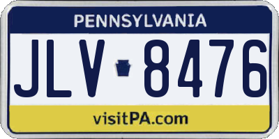 PA license plate JLV8476