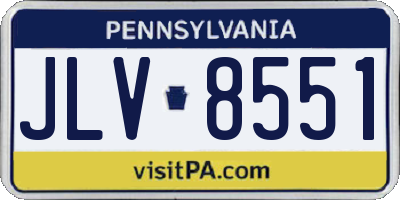 PA license plate JLV8551