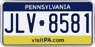 PA license plate JLV8581