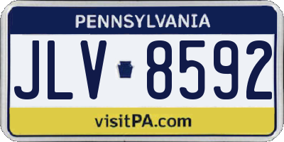 PA license plate JLV8592