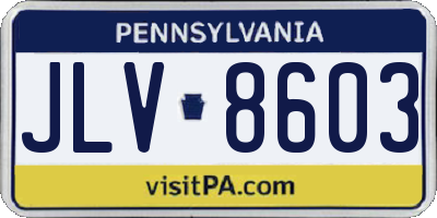 PA license plate JLV8603