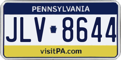 PA license plate JLV8644