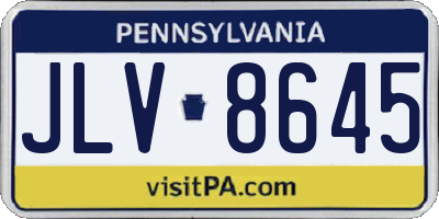 PA license plate JLV8645