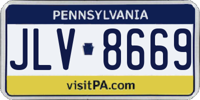 PA license plate JLV8669