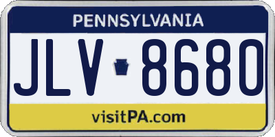 PA license plate JLV8680