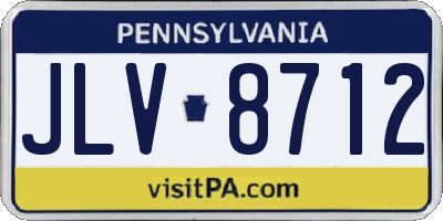PA license plate JLV8712