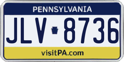 PA license plate JLV8736