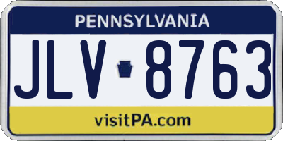 PA license plate JLV8763
