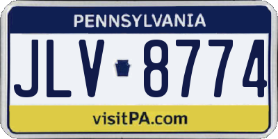 PA license plate JLV8774
