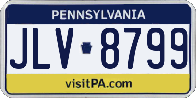 PA license plate JLV8799