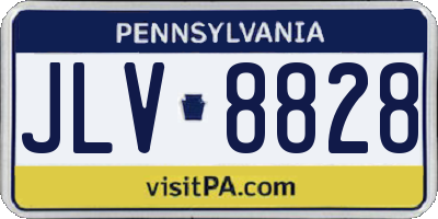 PA license plate JLV8828