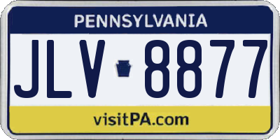 PA license plate JLV8877
