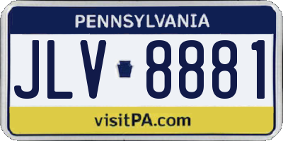 PA license plate JLV8881