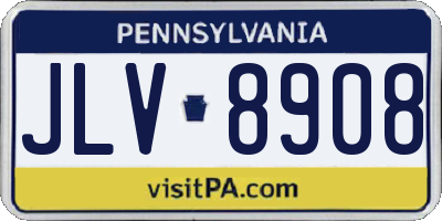 PA license plate JLV8908