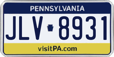 PA license plate JLV8931