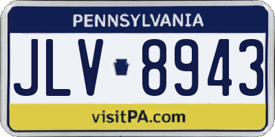 PA license plate JLV8943