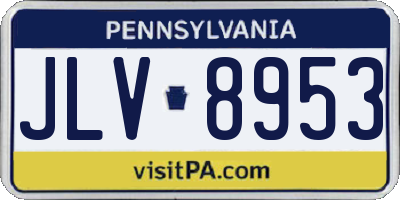 PA license plate JLV8953
