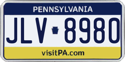 PA license plate JLV8980