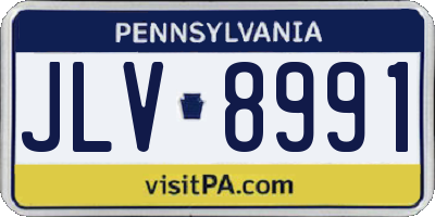PA license plate JLV8991