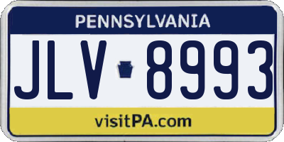 PA license plate JLV8993
