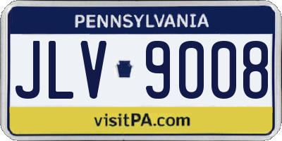 PA license plate JLV9008